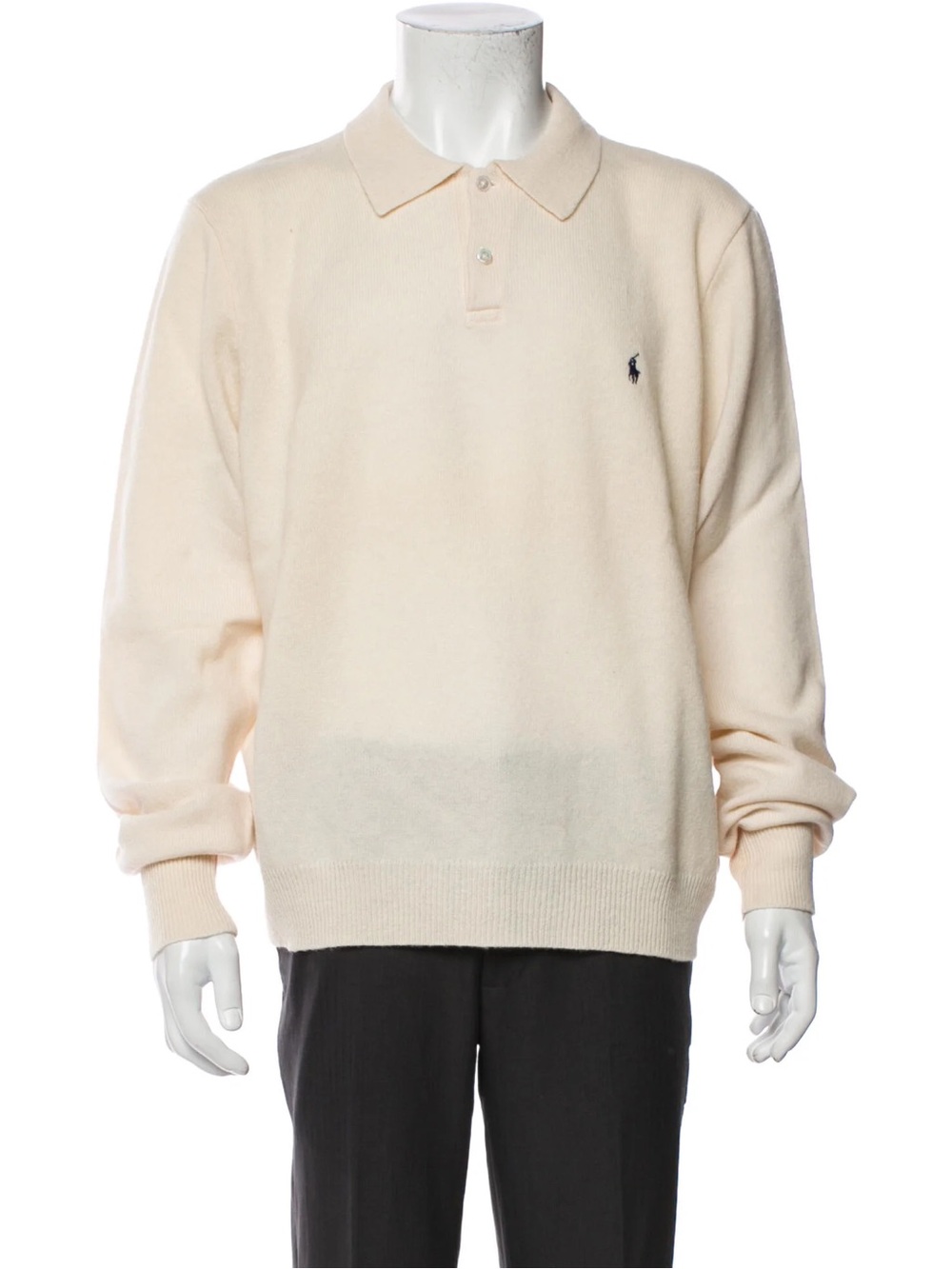 Ralph Lauren Cream Polo-Knit Oversized Sweater - Picture 2 of 4